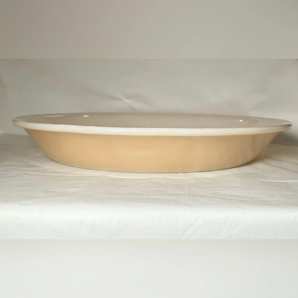 Vintage Peach Luster Ware Anchor Hocking Fire King Pie Pan Plate 9